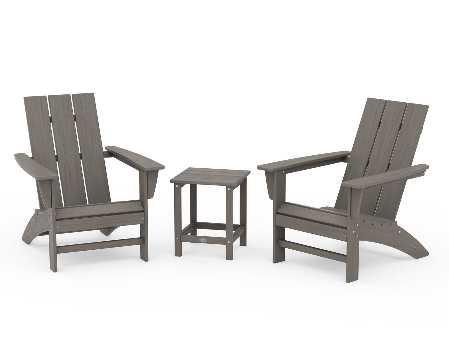 Modern 3-Piece Adirondack Set with Long Island 18" Side Table