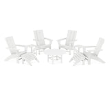 Modern Curveback Adirondack Chair 9-Piece Conversation Set