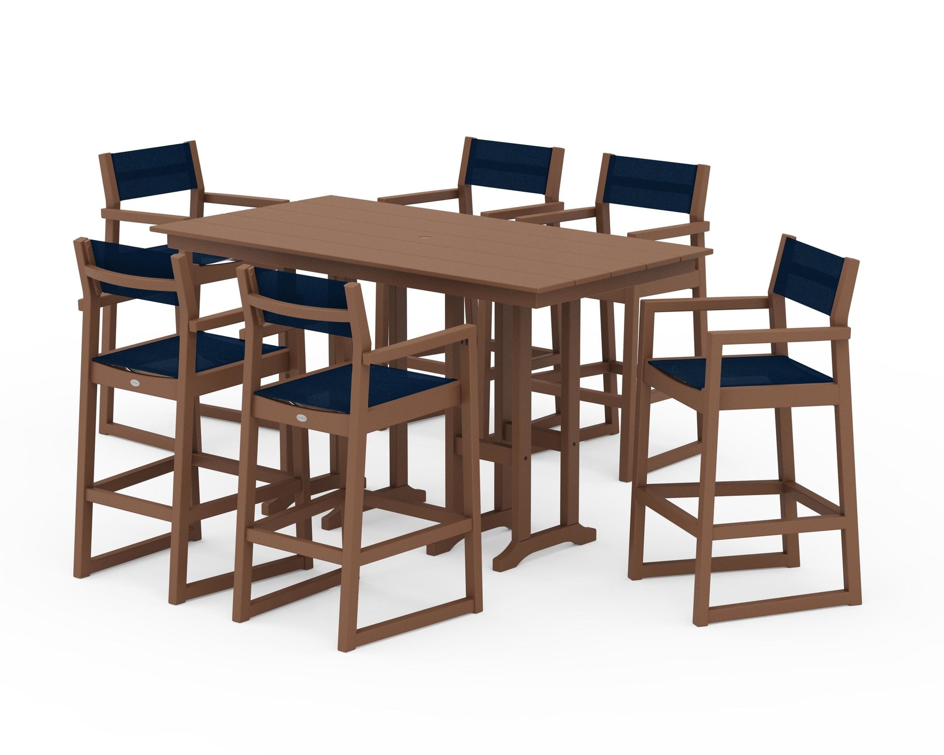 EDGE Sling Arm Chair 7-Piece Farmhouse Bar Set