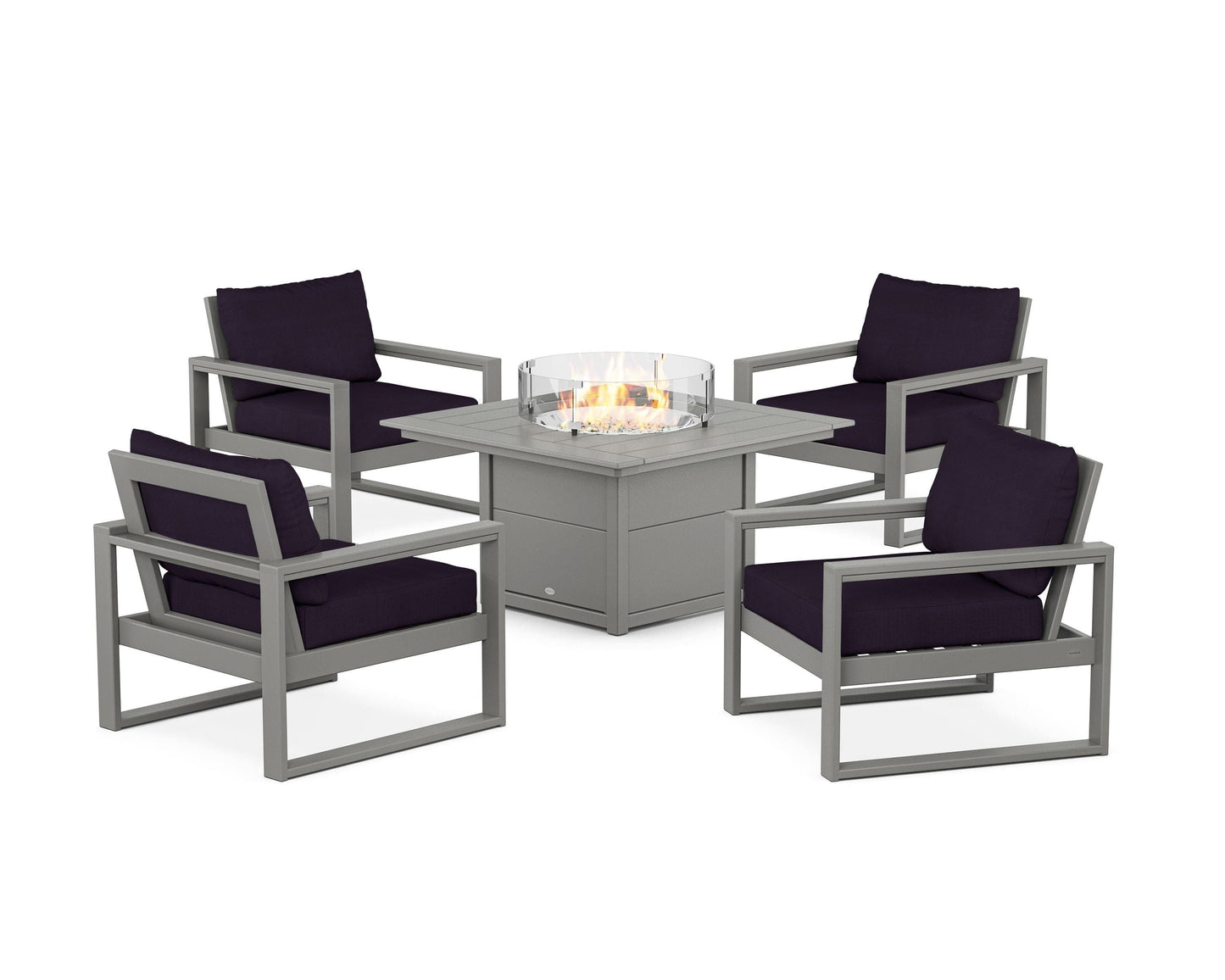 EDGE Sectional 5-Piece Deep Seating Set with Fire Pit Table