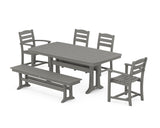 La Casa Cafe 6-Piece Dining Set with Trestle Legs