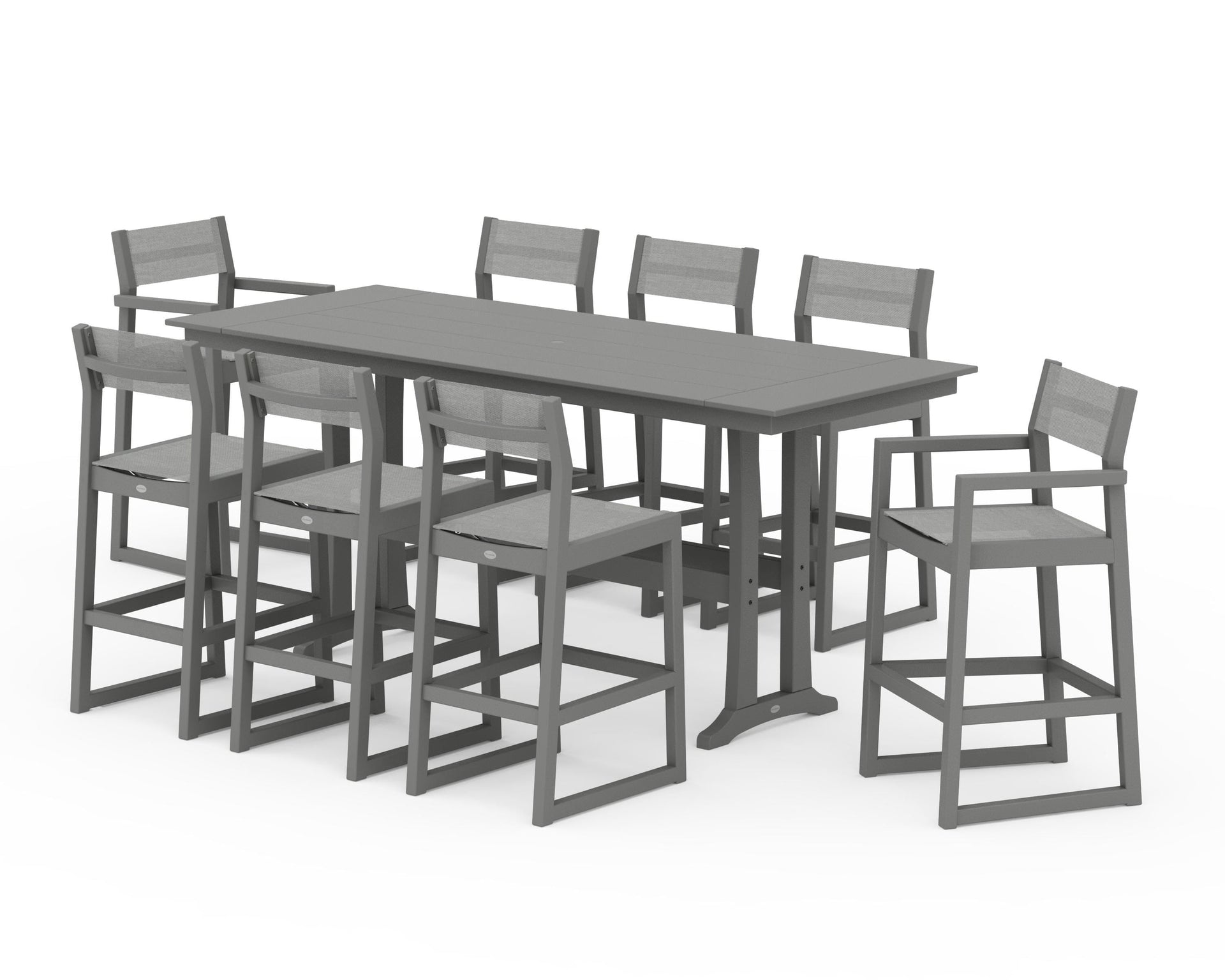 EDGE Sling 9-Piece Farmhouse Bar Set with Trestle Legs