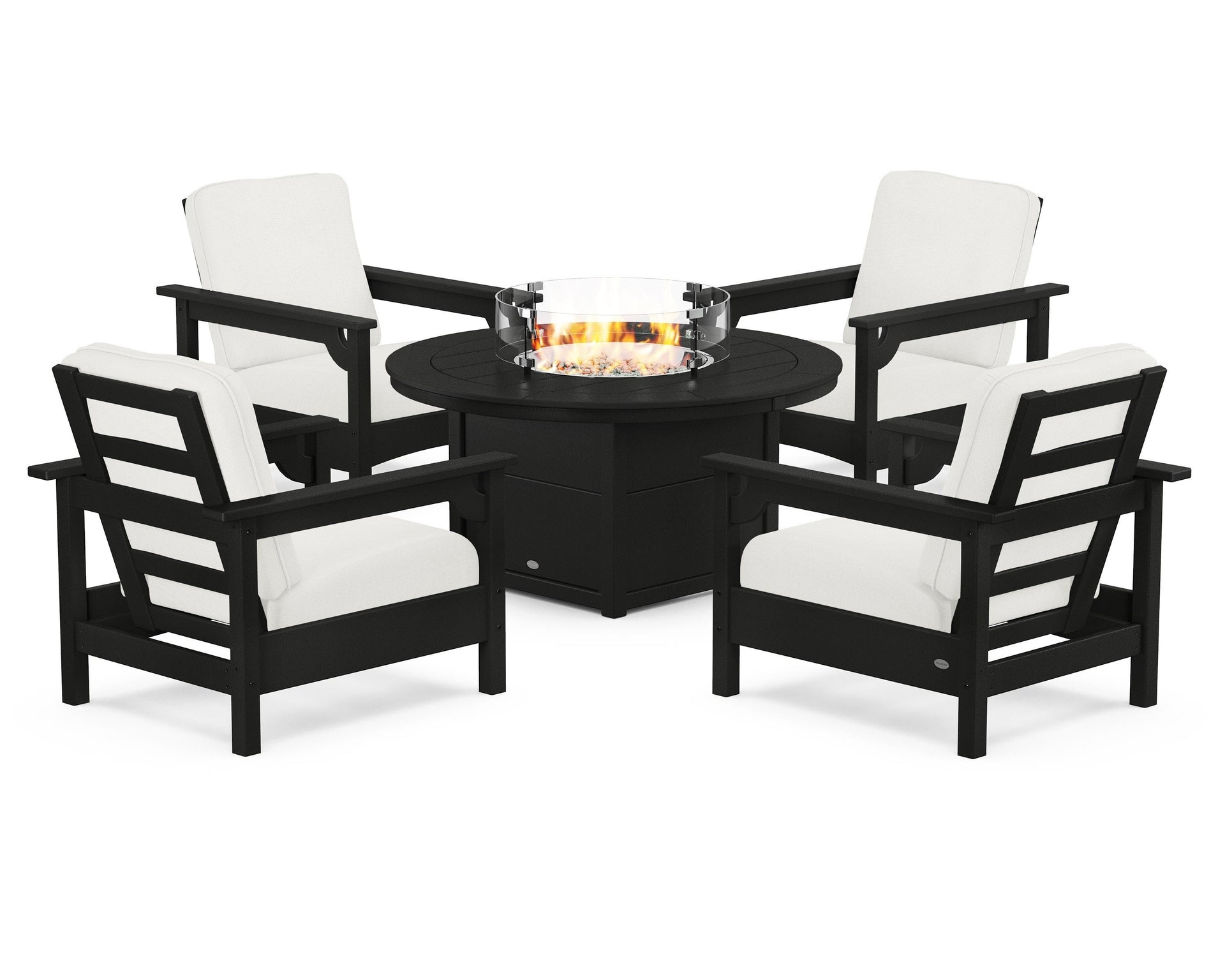 Club 5-Piece Conversation Set with Fire Pit Table