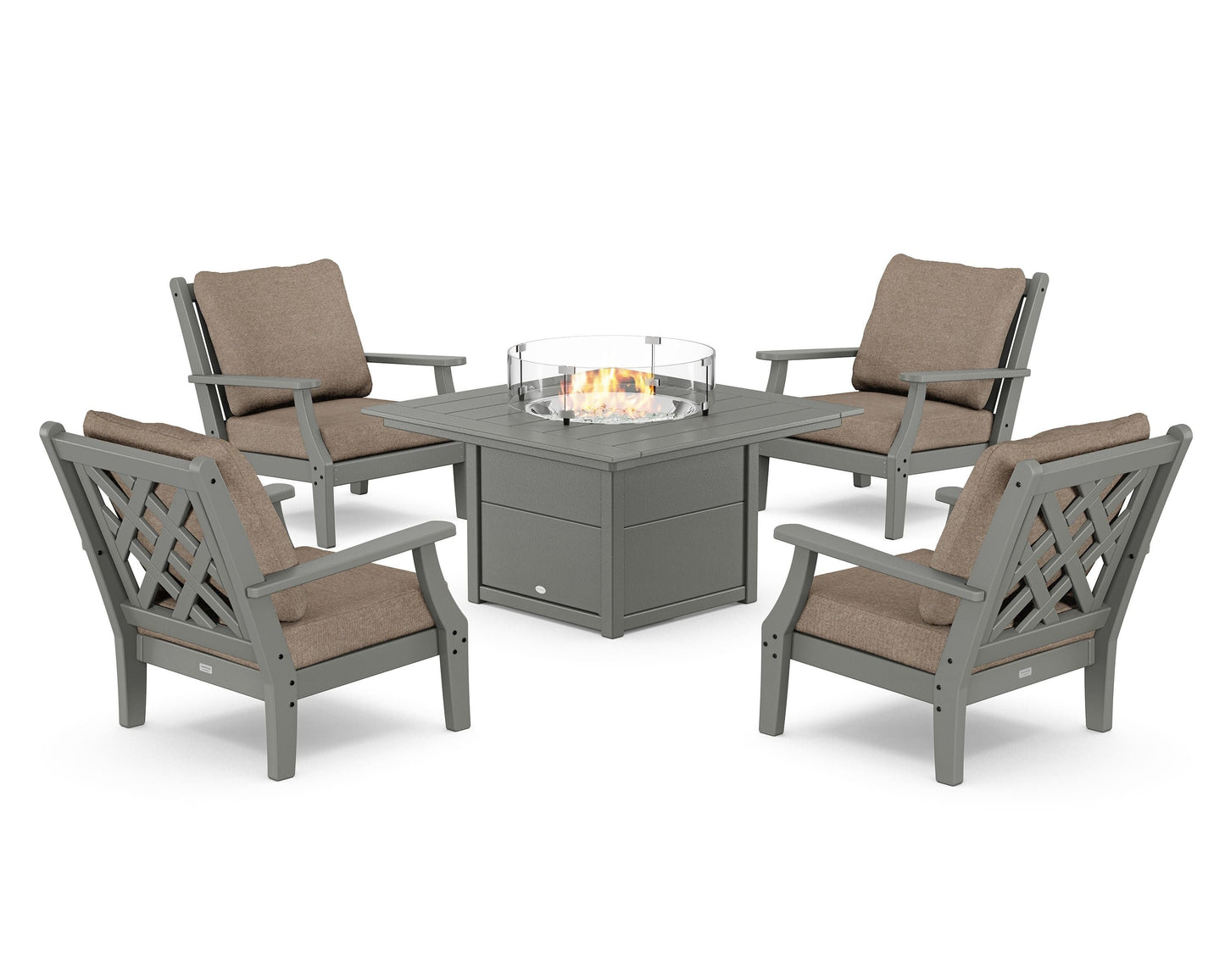 Wovendale 5-Piece Deep Seating Set with Fire Pit Table