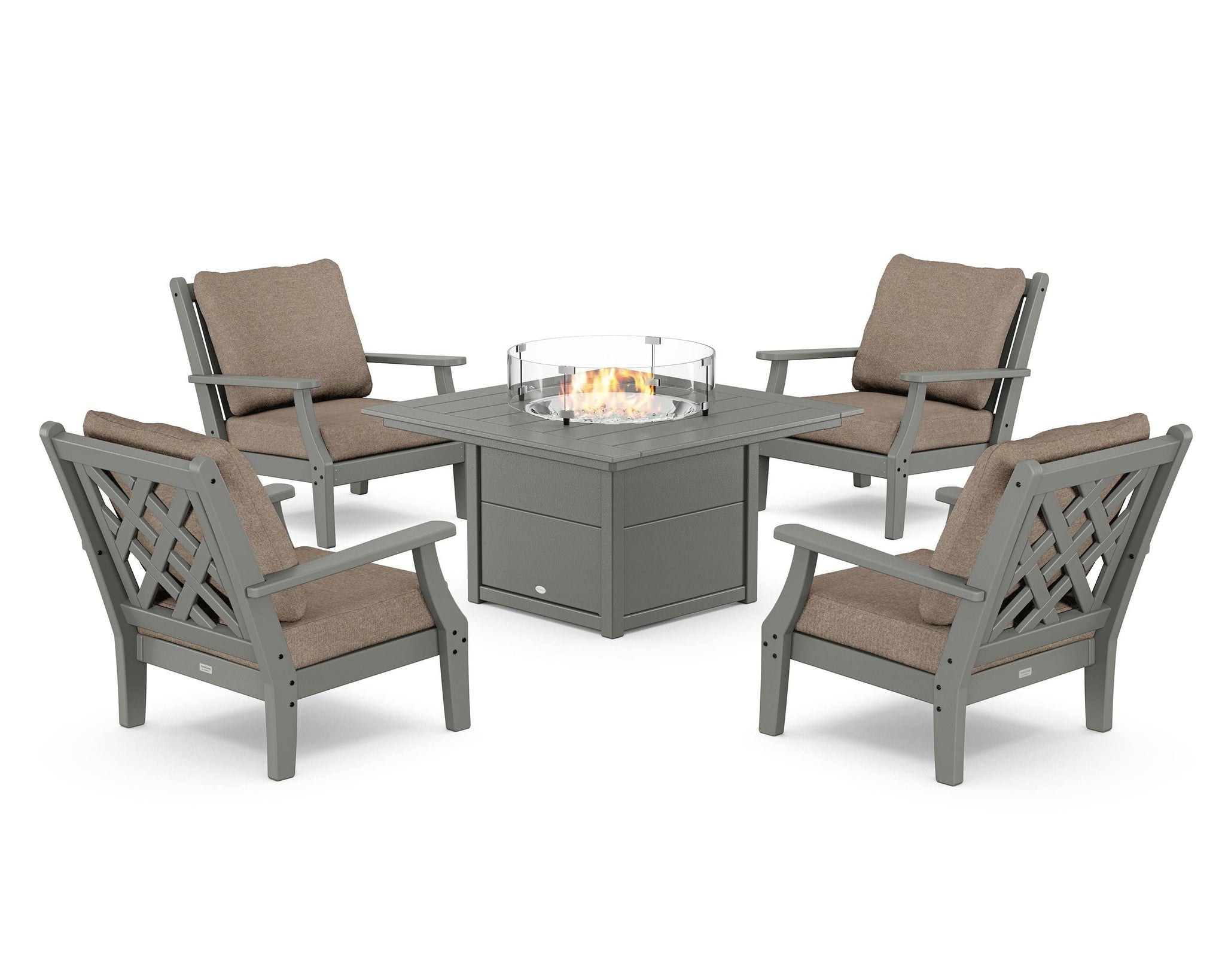 Wovendale 5-Piece Deep Seating Set with Fire Pit Table