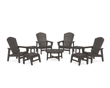 Nautical Grand Upright Adirondack 9-Piece Conversation Set