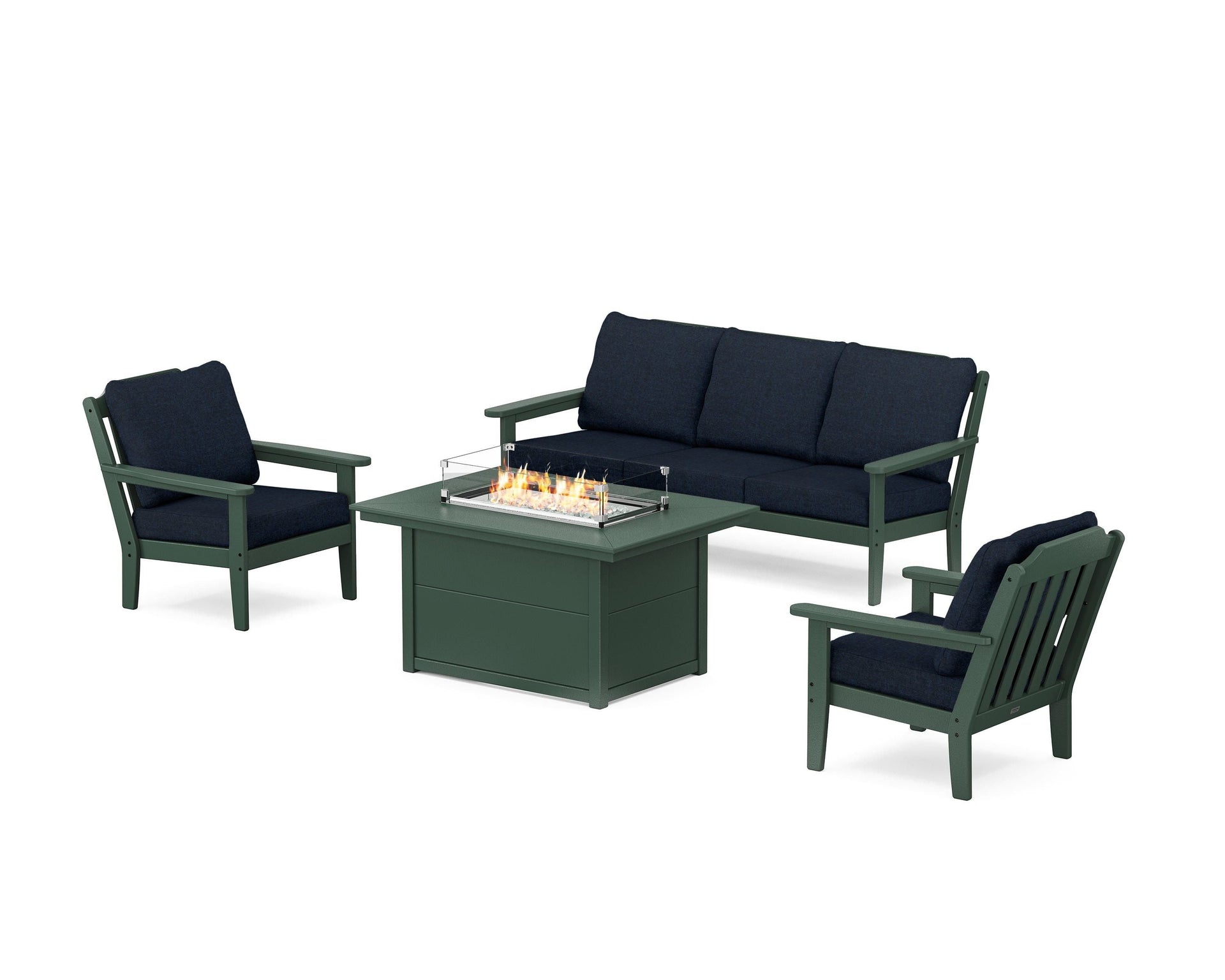 Cottage Deep Seating Fire Pit Table Set