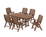 Nautical Folding Highback Chair 7-Piece Dining Set