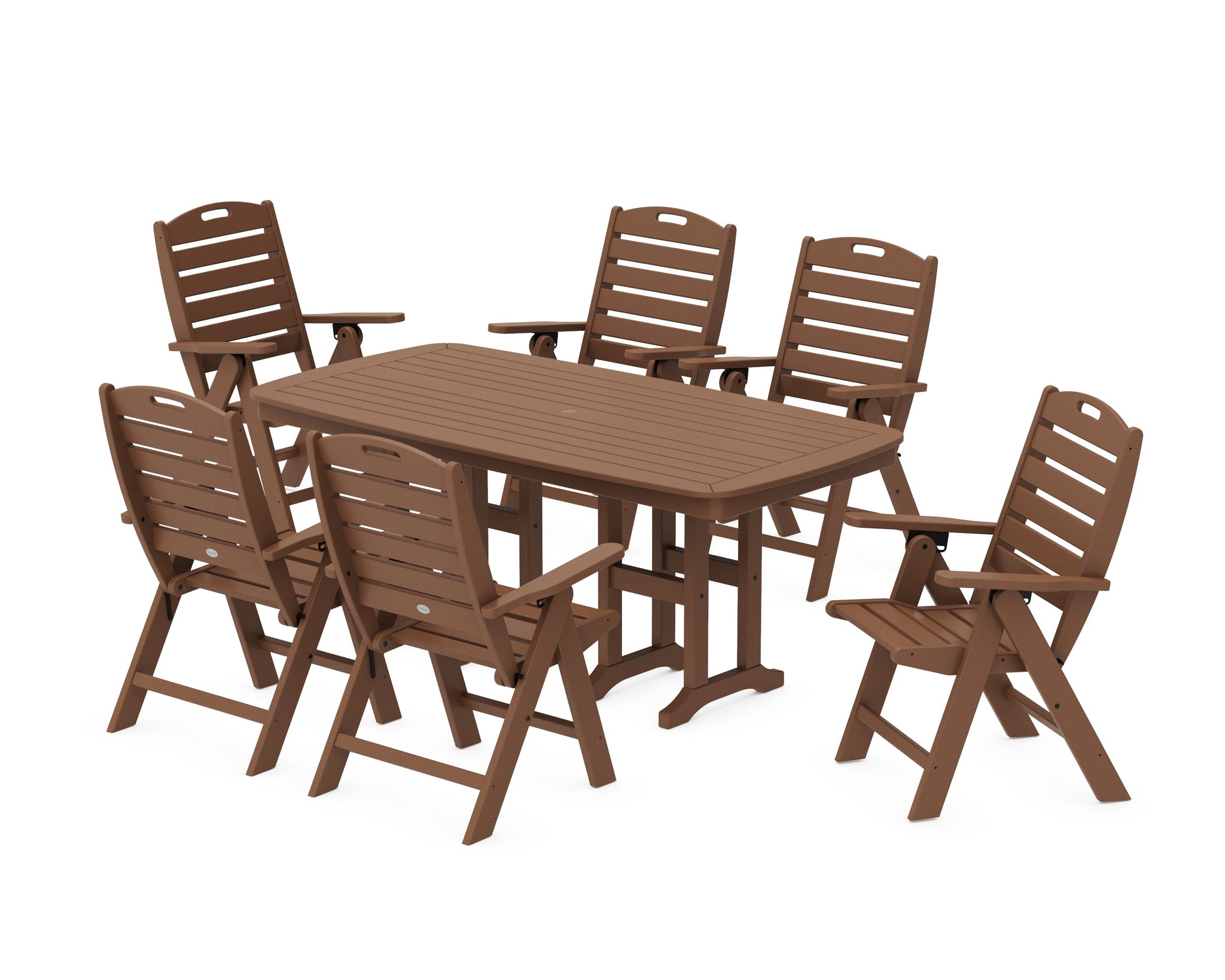 Nautical Folding Highback Chair 7-Piece Dining Set