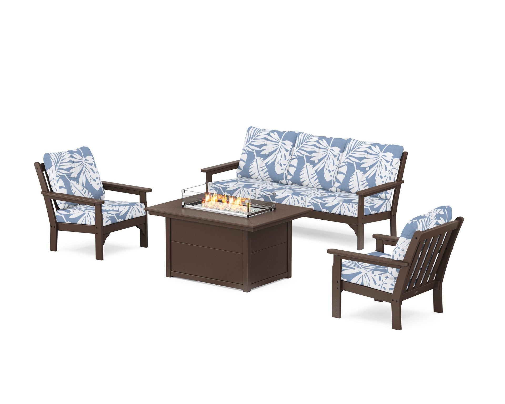 Vineyard Deep Seating Fire Pit Table Set