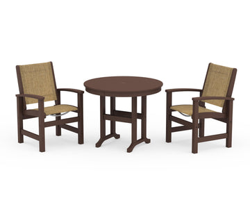 Coastal 3-Piece Round Dining Set