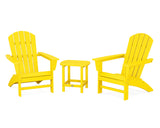 Nautical 3-Piece Adirondack Set with South Beach 18" Side Table