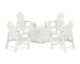 Long Island 4-Piece Upright Adirondack Conversation Set with Fire Pit Table
