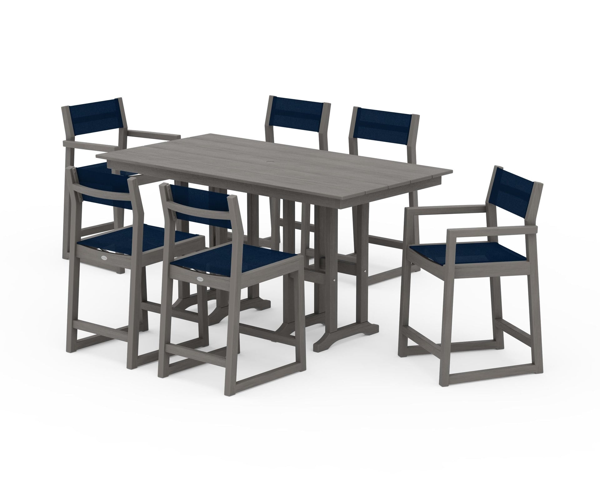 EDGE Sling 7-Piece Farmhouse Counter Set with Trestle Legs