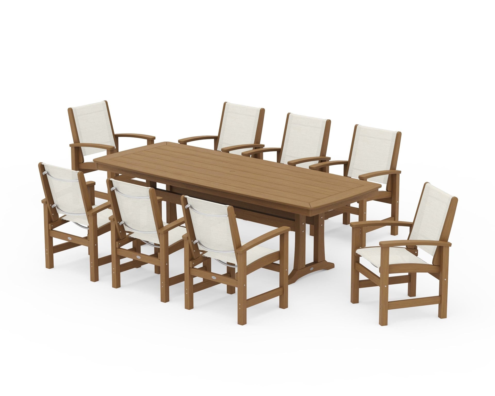 Coastal 9-Piece Dining Set with Trestle Legs