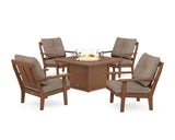 Mission 5-Piece Deep Seating Set with Fire Pit Table