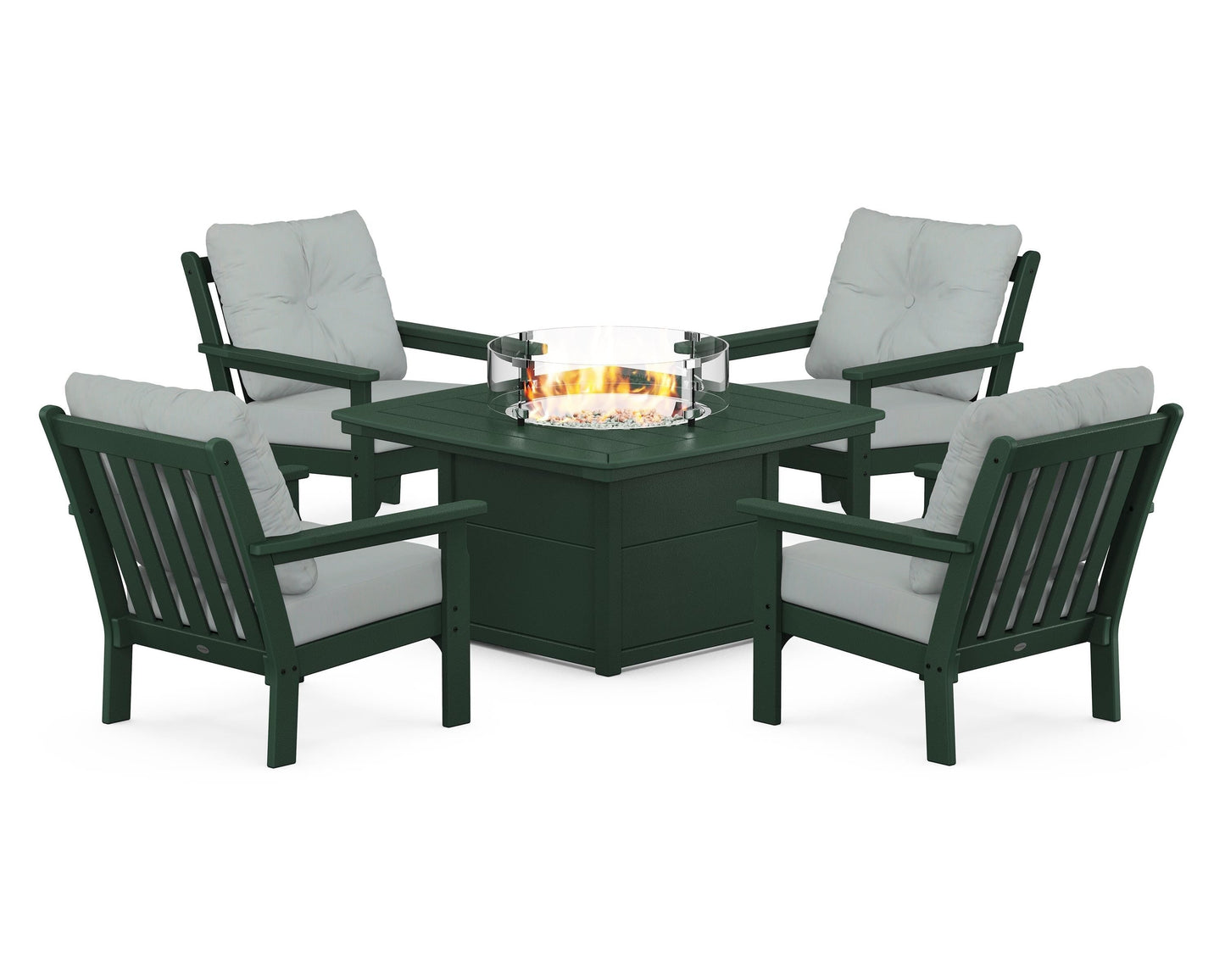 Vineyard 5-Piece Conversation Set with Fire Pit Table