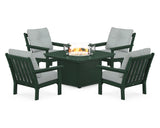 Vineyard 5-Piece Conversation Set with Fire Pit Table