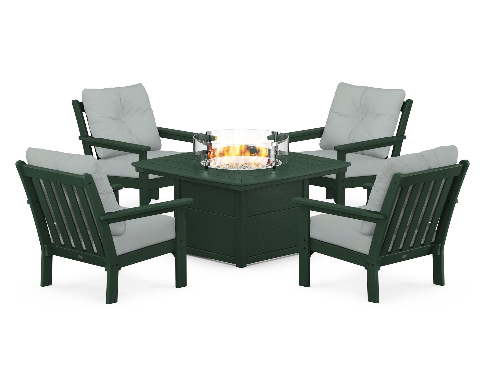 Vineyard 5-Piece Conversation Set with Fire Pit Table