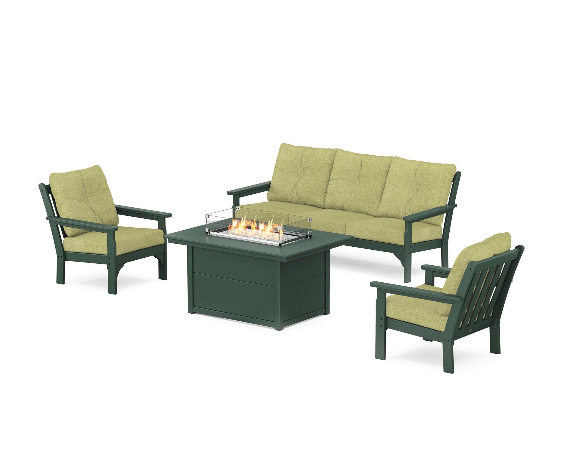 Vineyard Deep Seating Fire Pit Table Set
