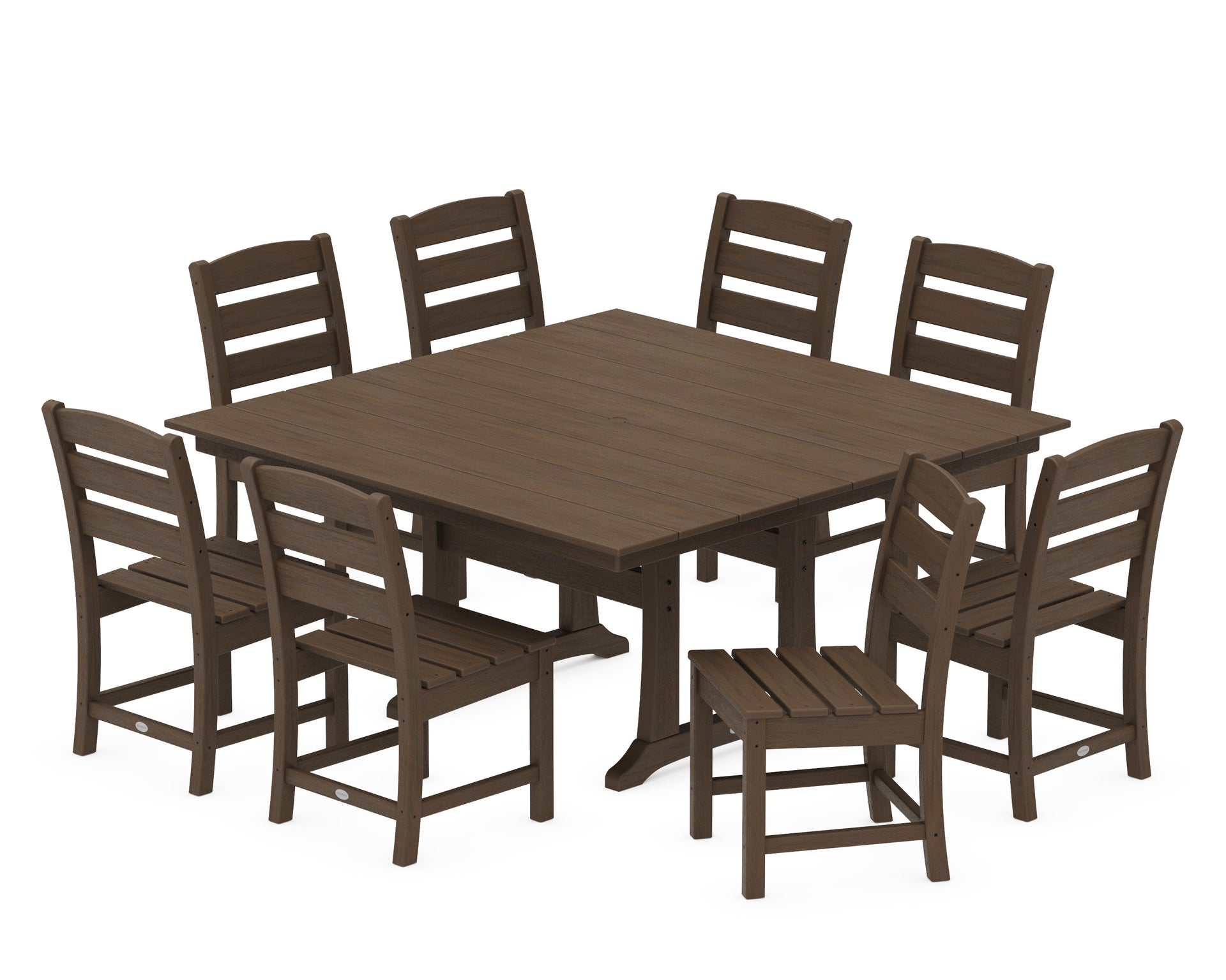 Lakeside 9-Piece Farmhouse Trestle Dining Set