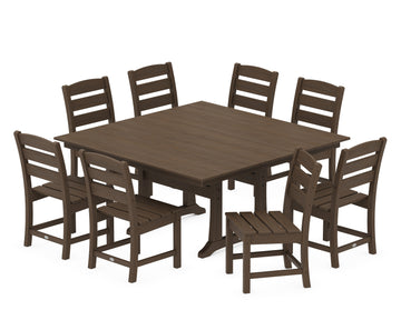 Lakeside 9-Piece Farmhouse Trestle Dining Set
