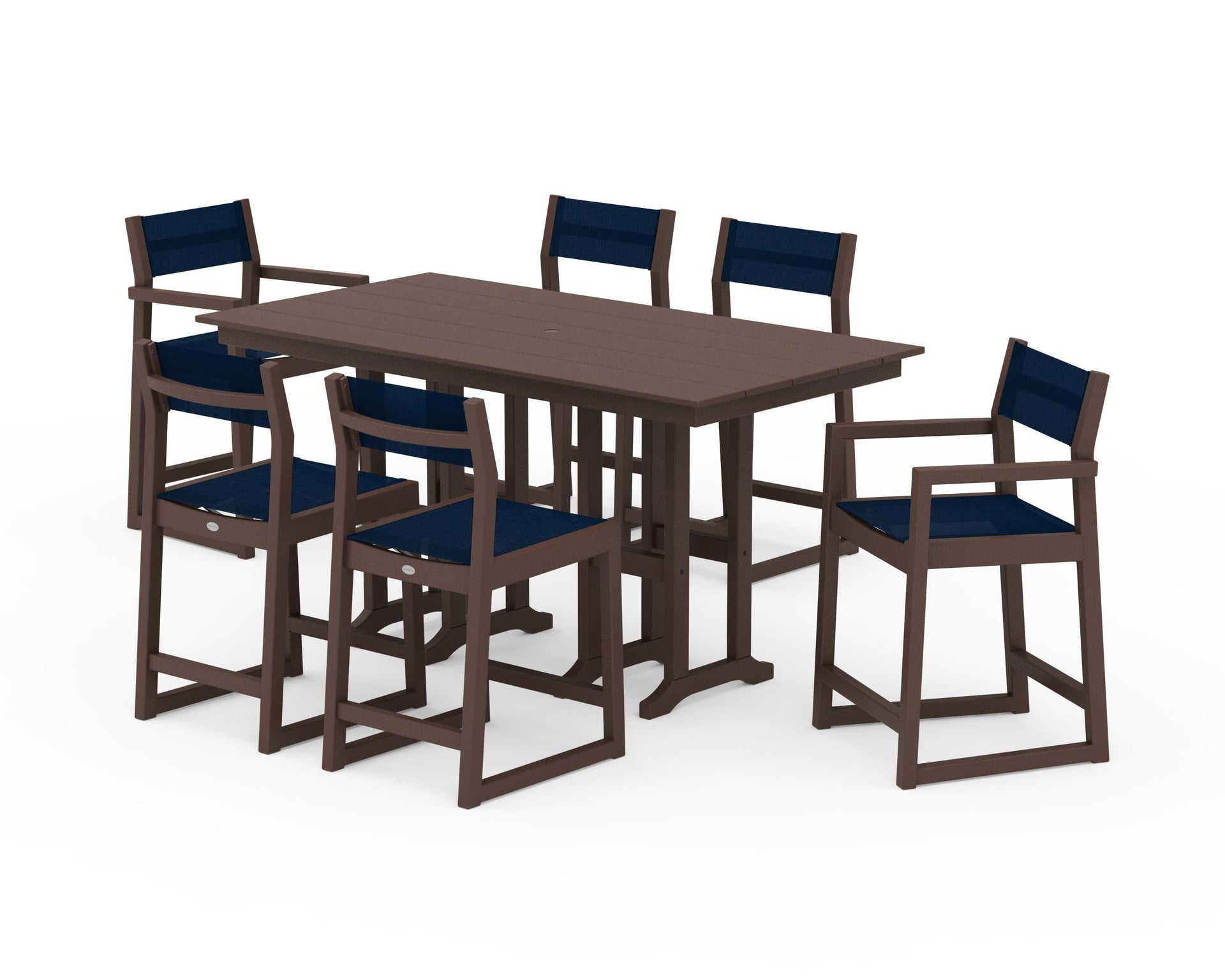 EDGE Sling 7-Piece Farmhouse Counter Set with Trestle Legs