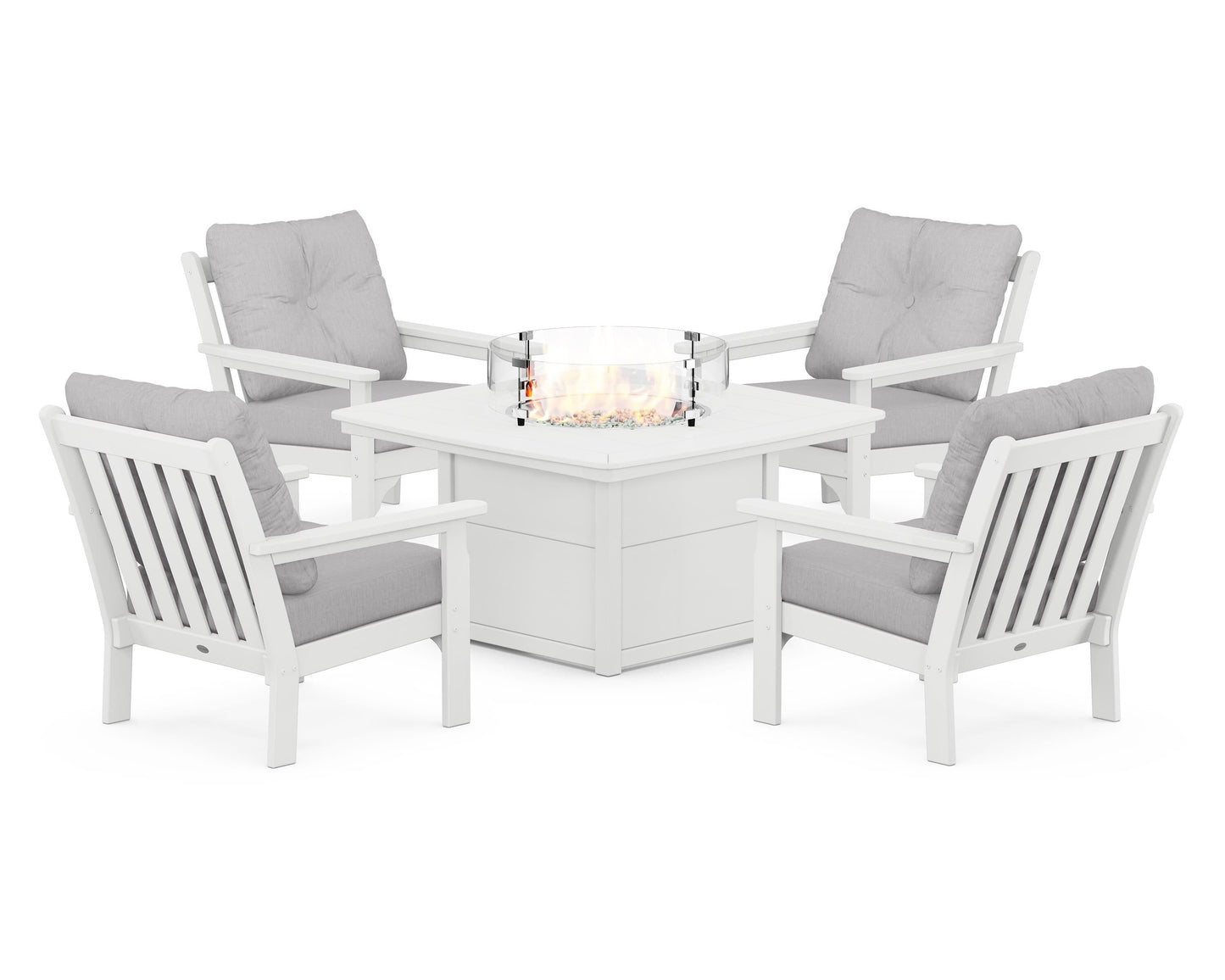 Vineyard 5-Piece Conversation Set with Fire Pit Table