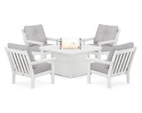 Vineyard 5-Piece Conversation Set with Fire Pit Table