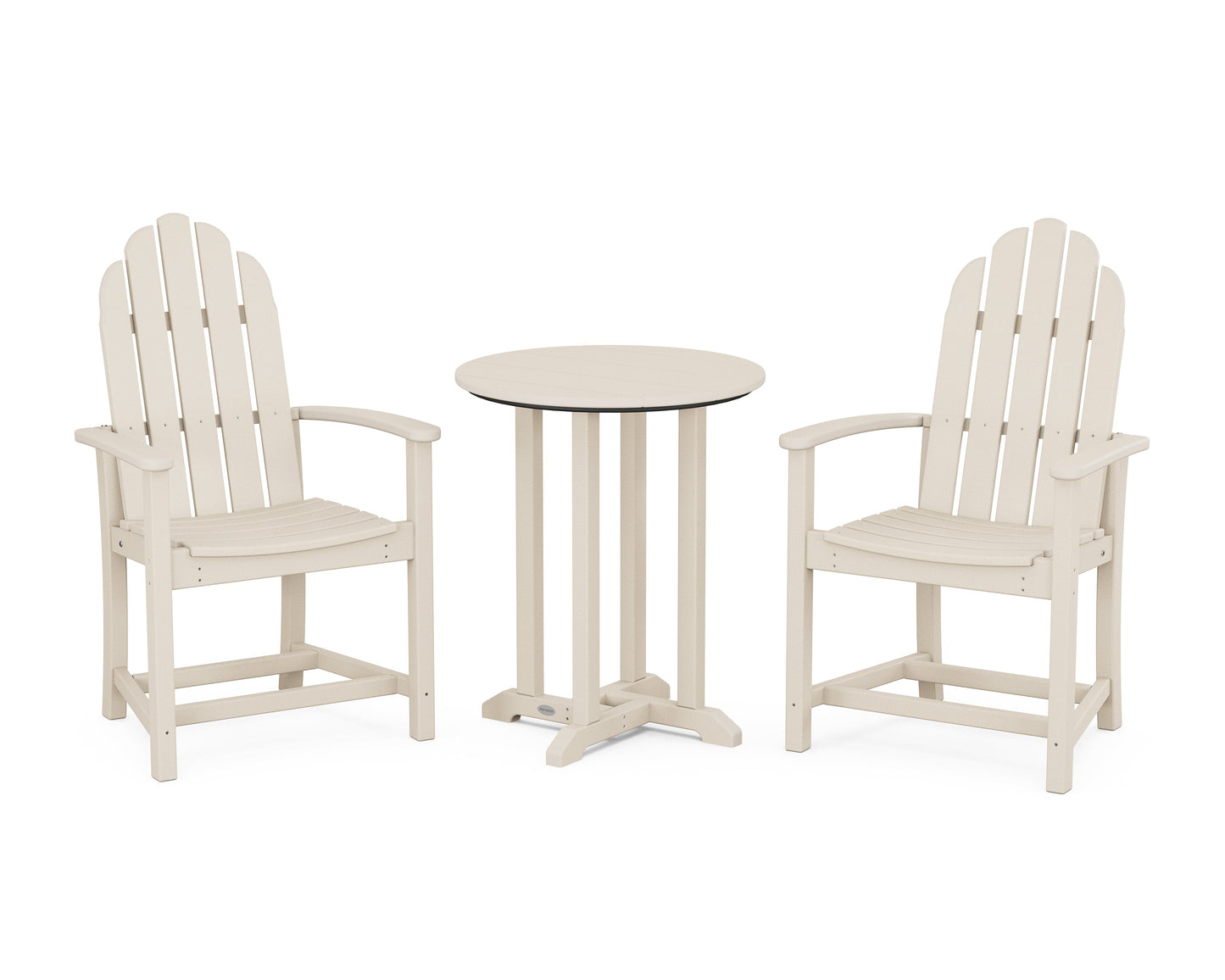Classic Adirondack 3-Piece Round Bistro Dining Set