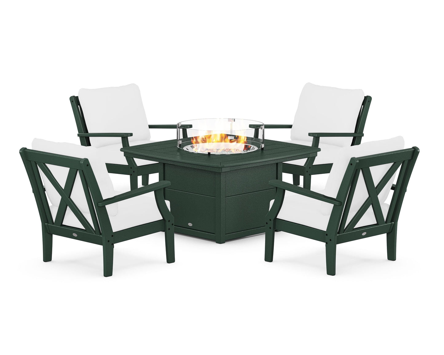 Braxton 5-Piece Deep Seating Conversation Set with Fire Pit Table