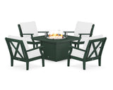 Braxton 5-Piece Deep Seating Conversation Set with Fire Pit Table
