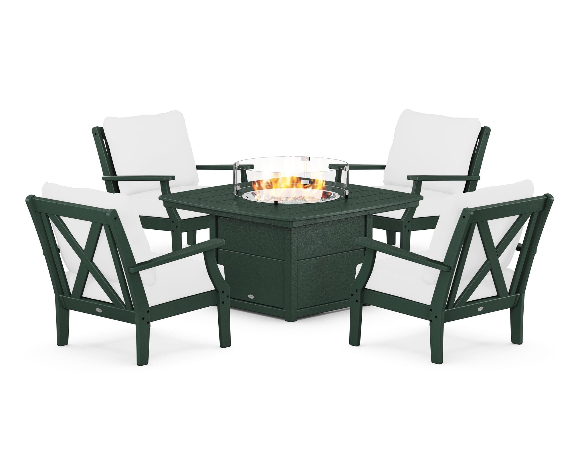 Braxton 5-Piece Deep Seating Conversation Set with Fire Pit Table