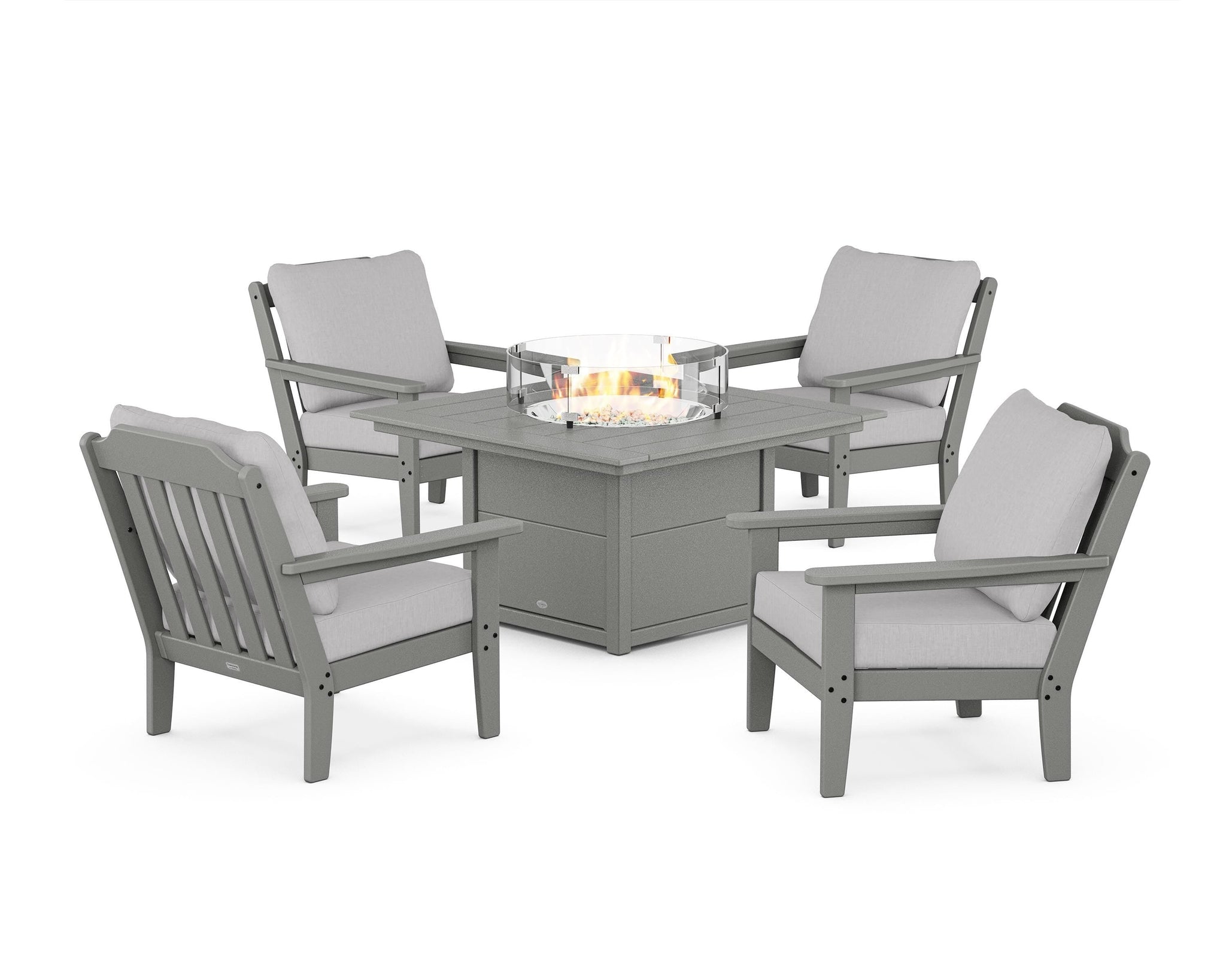 Cottage 5-Piece Deep Seating Set with Fire Pit Table