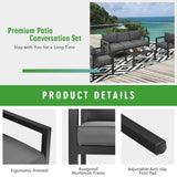 Costway 4-Piece Outdoor Patio Furniture Set Gray 78053694 New