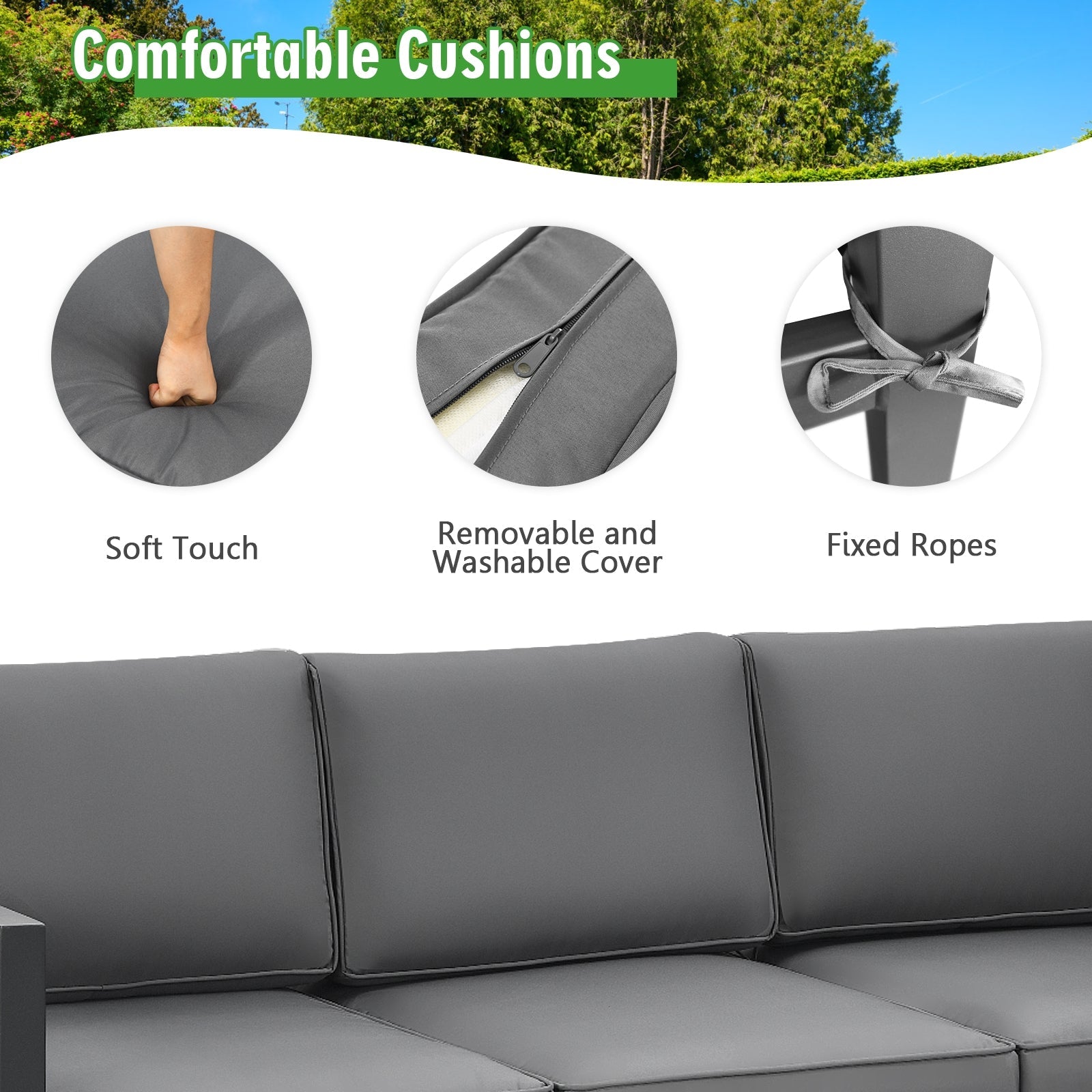 Costway 4-Piece Outdoor Patio Furniture Set Gray 78053694 New
