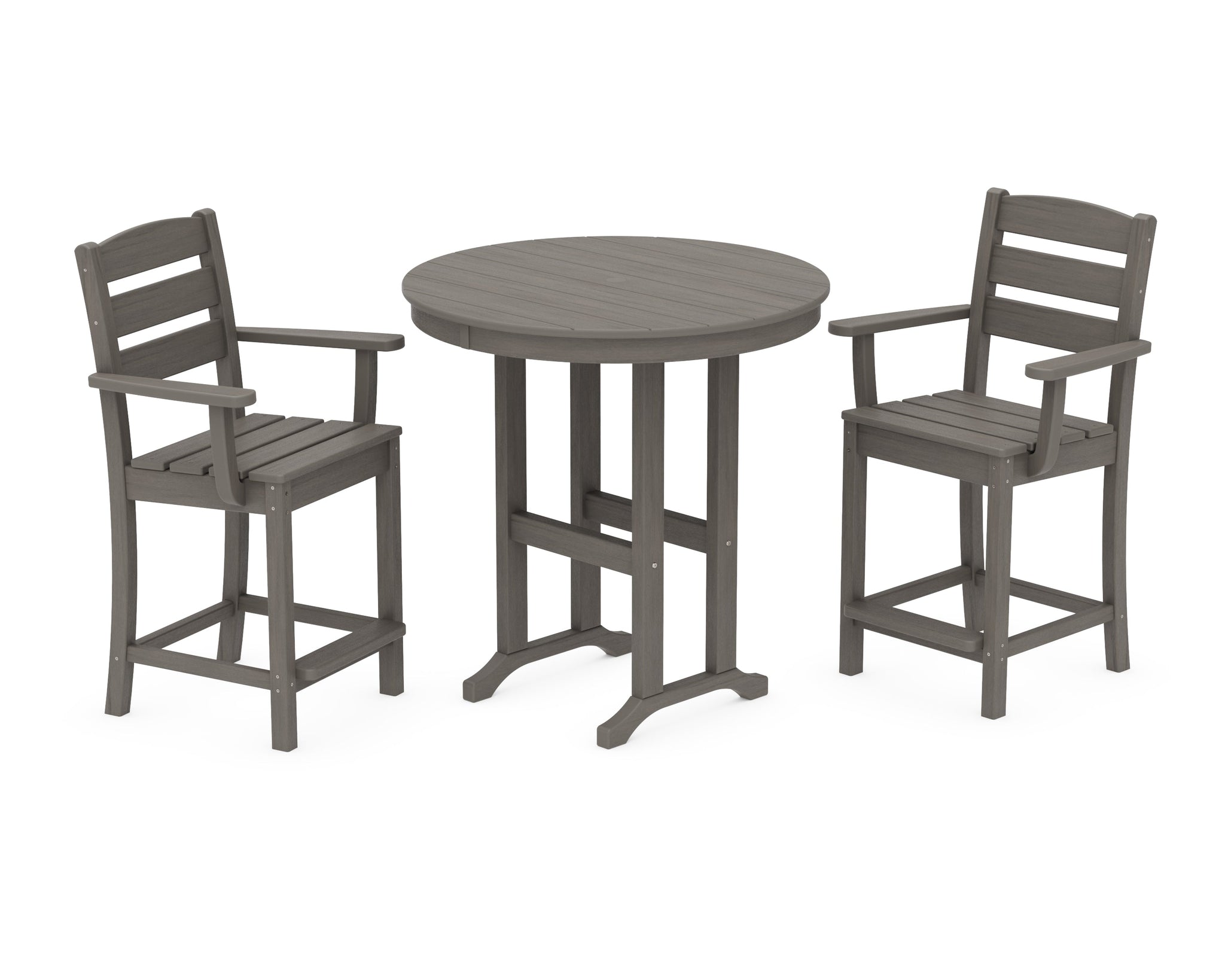 Lakeside 3-Piece Round Farmhouse Arm Chair Counter  Set
