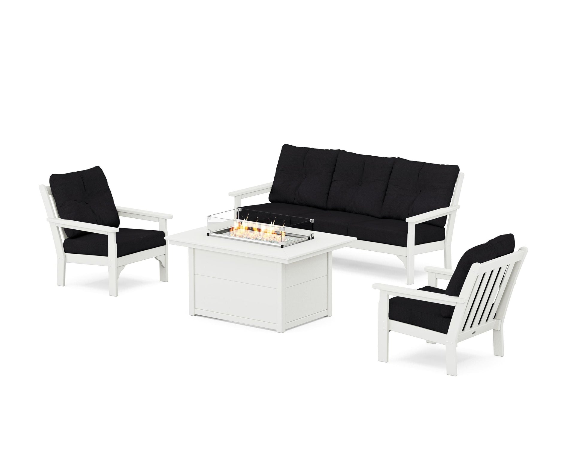 Vineyard Deep Seating Fire Pit Table Set