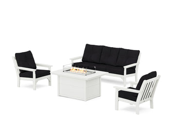 Vineyard Deep Seating Fire Pit Table Set