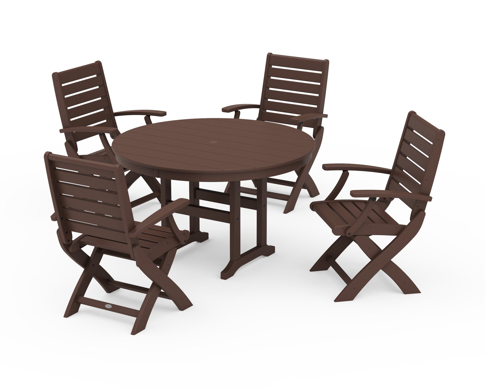 Signature Folding Chair 5-Piece Round Farmhouse Dining Set
