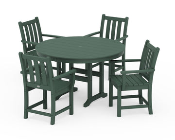 Traditional Garden 5-Piece Round Farmhouse Dining Set
