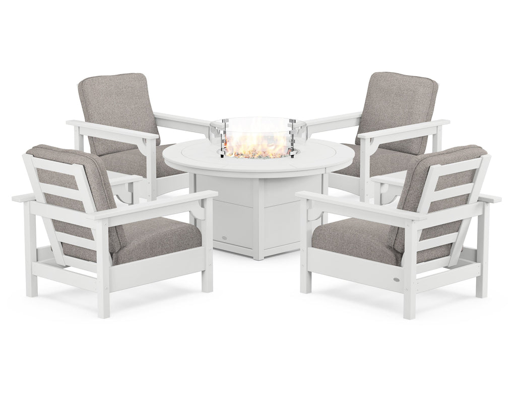 Club 5-Piece Conversation Set with Fire Pit Table