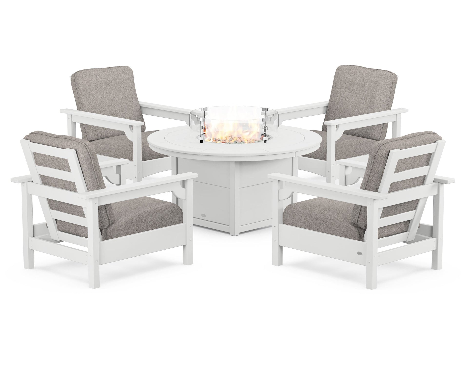 Club 5-Piece Conversation Set with Fire Pit Table