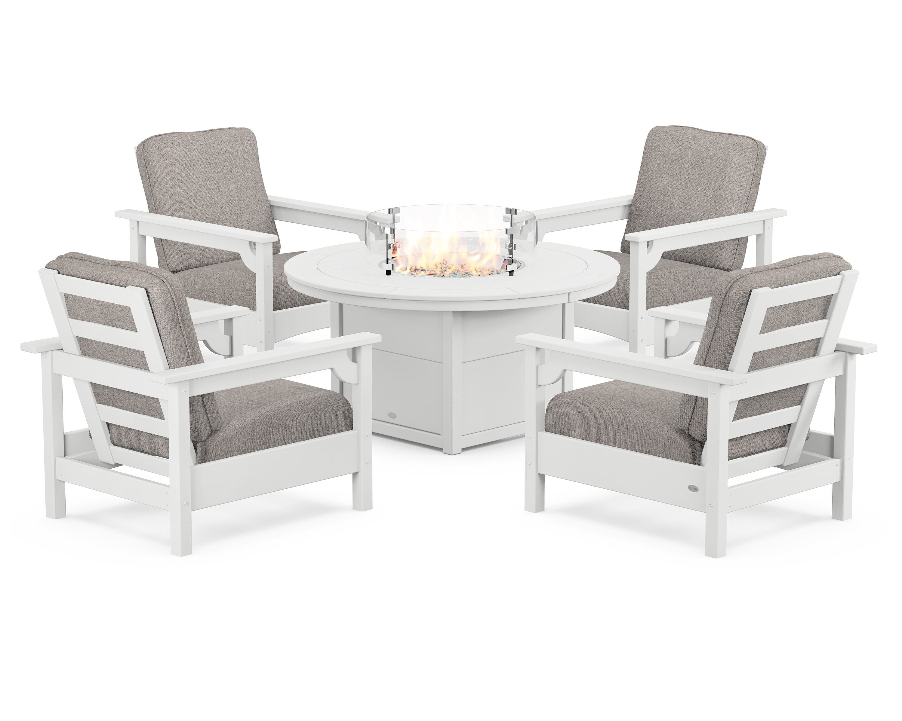 Club 5-Piece Conversation Set with Fire Pit Table