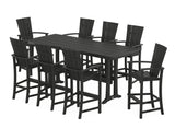 Quattro Adirondack 9-Piece Farmhouse Bar Set with Trestle Legs