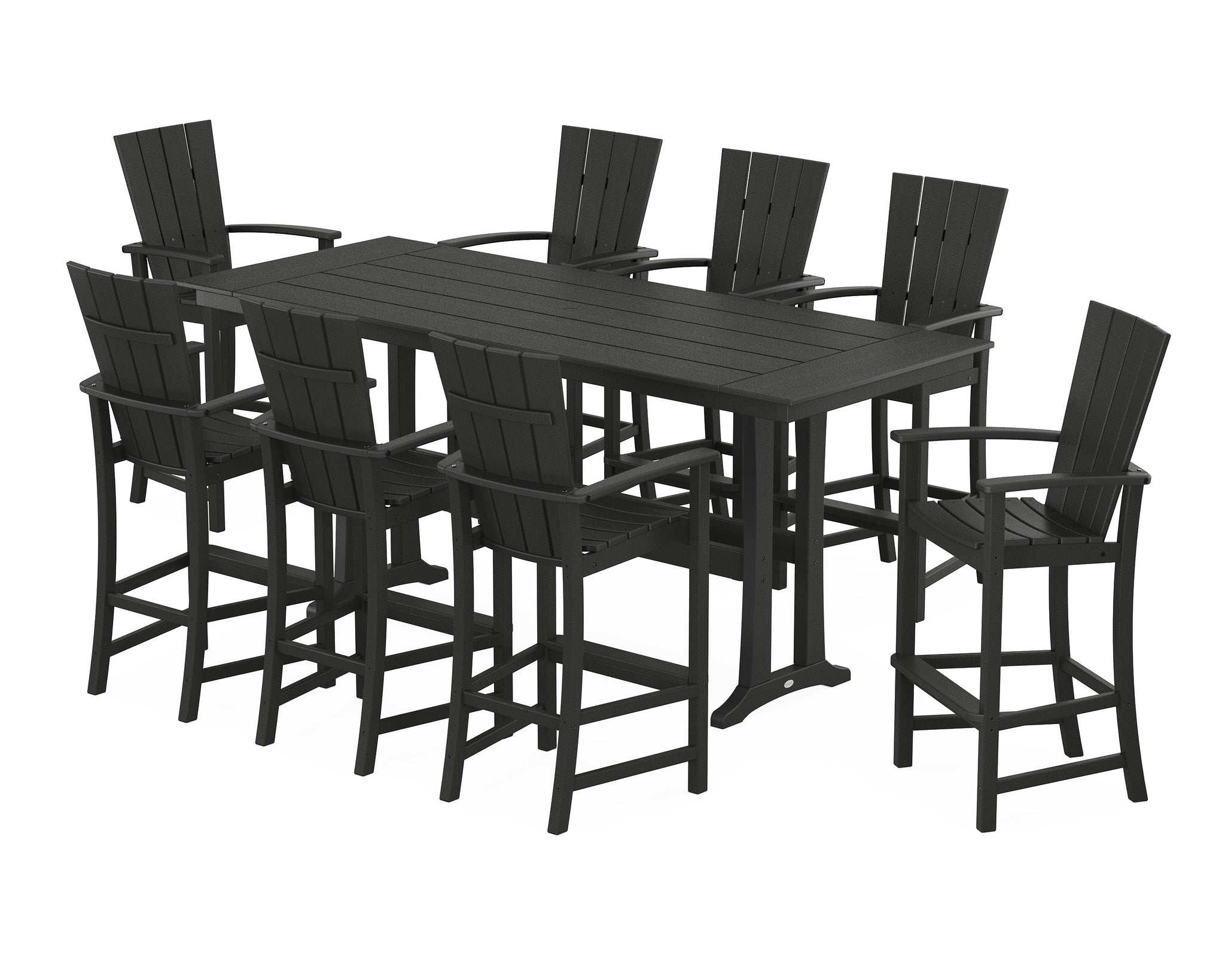 Quattro Adirondack 9-Piece Farmhouse Bar Set with Trestle Legs