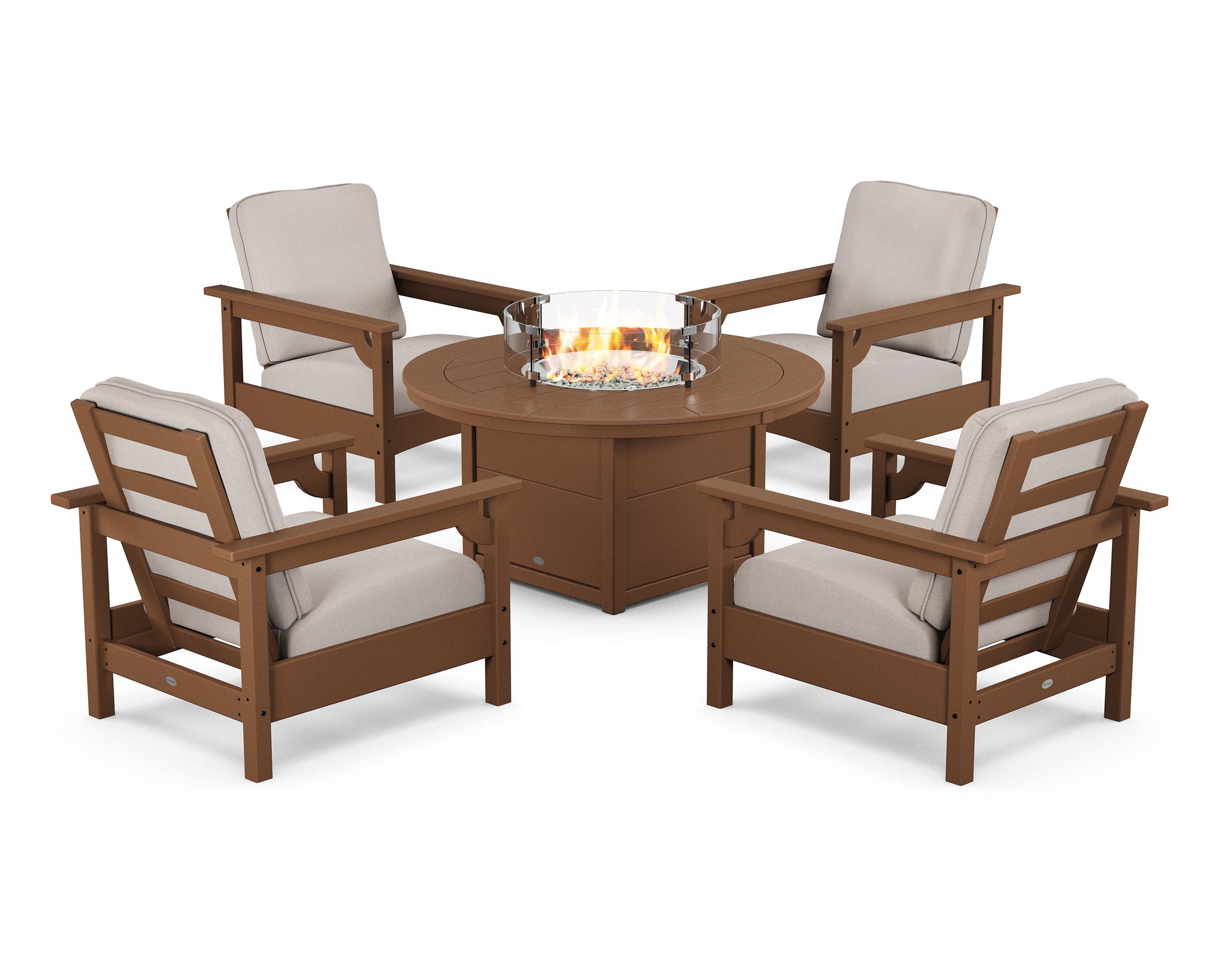 Club 5-Piece Conversation Set with Fire Pit Table