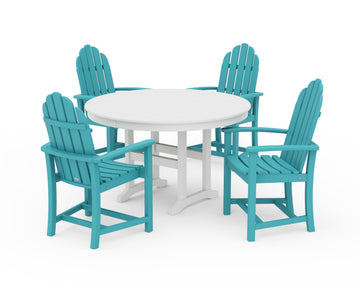 Classic Adirondack 5-Piece Round Farmhouse Dining Set