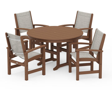 Coastal 5-Piece Round Farmhouse Dining Set