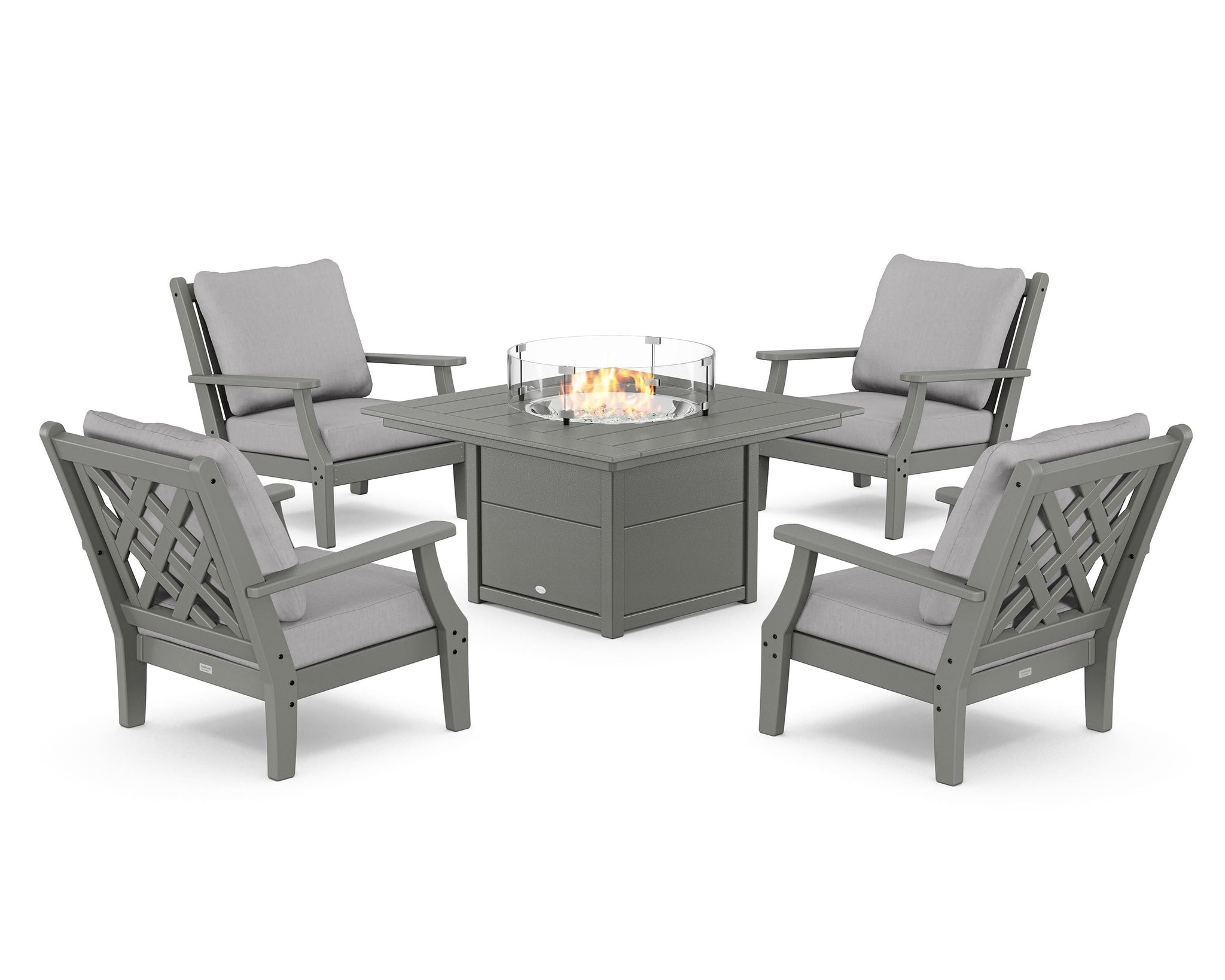 Wovendale 5-Piece Deep Seating Set with Fire Pit Table
